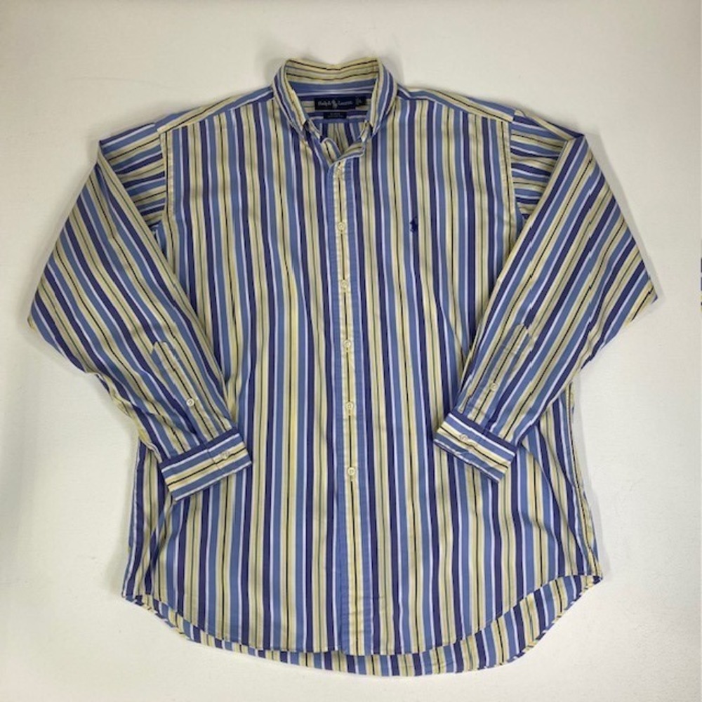 Ralph Lauren Blake Striped Button Down Shirt Long Sleeve Cotton‎ L